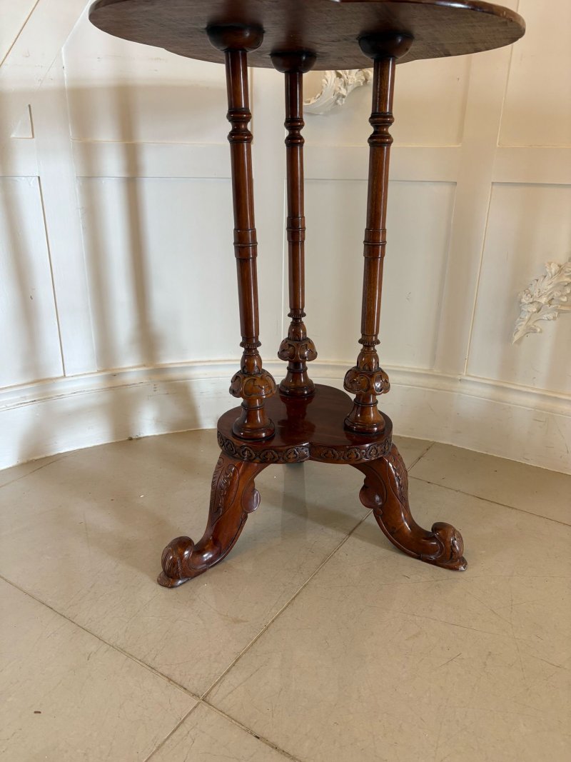 Antique Edwardian Carved Mahogany Lamp Table